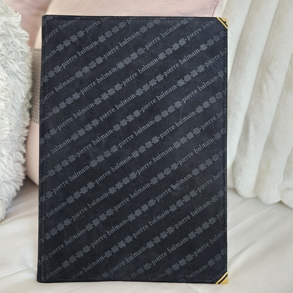 Pierre Balmain Black Portfolio with Gold Corners